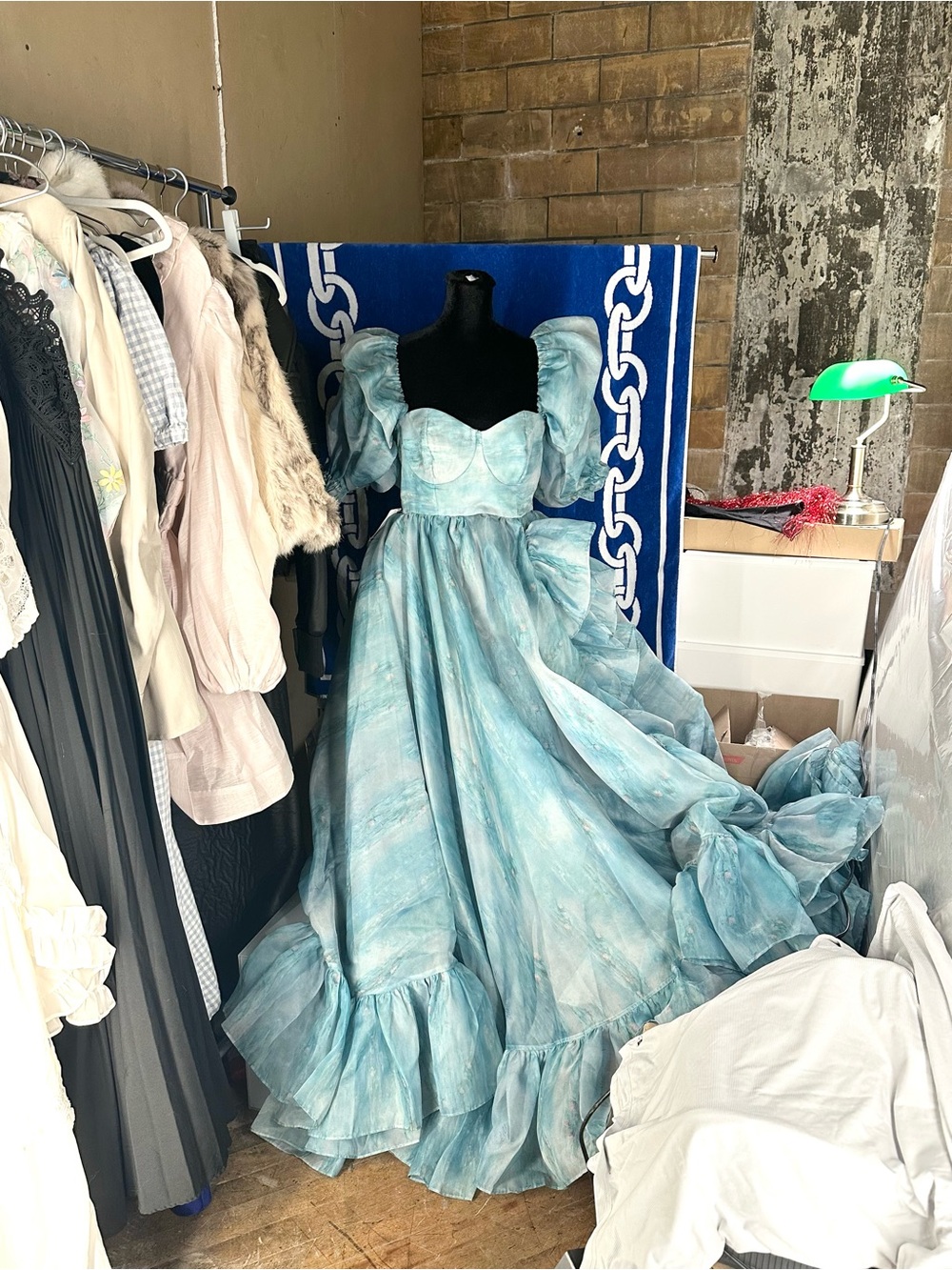 Selkie Water Lilies Rose Bloom Gown - Light Blue with tag sizeM